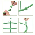 9 Pcs/set 3 Layers Plant Support Plant Stakes Round Plant Support Ring Plastic Plant Cage Holder Flower Pot Climbing Trellis 5