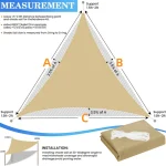 Sun Shade Sail Outdoor Patio Canopy Triangle Sunscreen UV Protection Beach Pool Rust Resistant Wind Sail for Yard Deck Lawn Tent 2