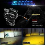 Owl car headlights, motorcycle headlights, yellow and white dual color LED spotlights, driving assistance fog lights, car UTV, t 3