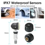 JMCQ USB Android TPMS Tire Pressure Monitoring System Display Alarm System Internal External 5 Sensors For Car Navigation Radio 4