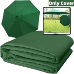 Green Replacement Umbrella Canopy 27m 8 Ribs Waterproof Garden Backyard Pool Cantilever Sunshade 9FT 10FT 6 Ribs 8 Ribs Cover 2