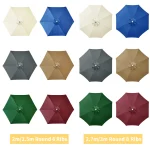 Replaceable Parasol Top Cloth Garden Outdoor Patio Canopy Umbrella Cover Sunshade Garden Canopy UV Protection 2m/2.5m/2.7m/3m 4