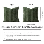 1pc Soft Boho style modern double-sided design pillows cover, Farmhouse Neutral Decorative Home Decor Striped Corduroy Square 2