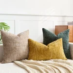 Chenille Pillowcase Bamboo Yarn Texture Throw Pillow Covers Solid Sofa Cushion Covers for Home Bedroom Living Room Decor
