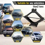 2T/3T Car Scissor Jack Auto Emergency Crank Lift Stand Labor-Saving Repair & Tire Replacement Tool with Wrench for SUV Vehicles 4