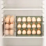 Kitchen Large Capacity Egg Fridge Storage Box - Portable Multi-Layer Egg Tray Organizer, Auto Opening/Closing Egg Holder 5