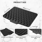Kitchen Silicone Drain Mat with Built-in Drainage Design, Easy to Clean, Suitable for Countertops, Sinks, Refrigerators 4