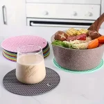 4 Round Kitchen Trivets, Reusable Heatproof Mat for Table Protection Under Hot Cookware & Dishes 2