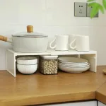 1/2pcs Kitchen Stretchable Cabinet Shelf Cupboard Separated Storage Rack Countertop Organizer Spice Organizer Shelf Save Space 5