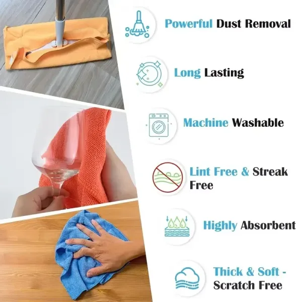 20/10/5/3pcs Microfiber Cleaning Cloth, Dishwashing Cloth Household Rag Kitchen Bathroom Cleaning Towel Durable Absorbent Towel 4