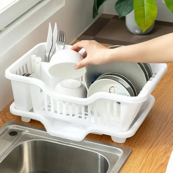 Dish Drying Kitchen Utensils Drainer Rack with Drain Board Countertop Dinnerware Plates Bowls Chopsticks Spoons Organizer 2 Dish Drying Kitchen Utensils Drainer Rack with Drain Board Countertop Dinnerware Plates Bowls Chopsticks Spoons Organizer 2