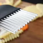 Stainless Steel Potato Chip Slicer Dough Vegetable Fruit Crinkle Wavy Kitchen Knife Cutter Chopper French Fry Maker Tools Gadget 4