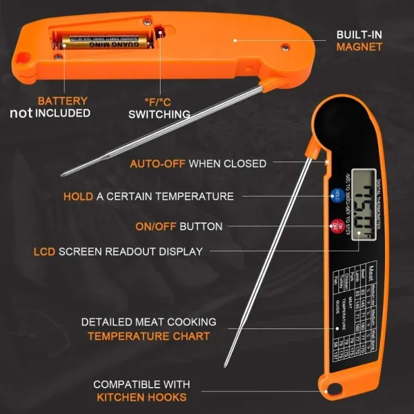 Hot Sale Digital Kitchen Food Thermometer For Meat Water Milk Cooking Food Probe BBQ Electronic Oven Thermometer Kitchen Tools 4