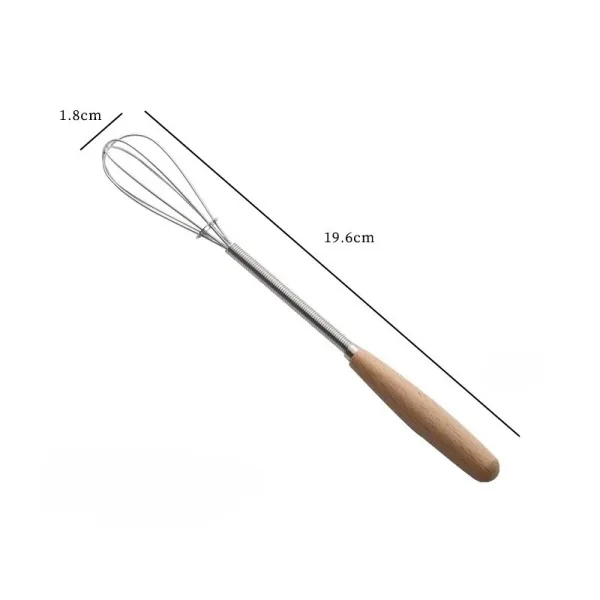 Stainless Steel Mini Egg Beater Wooden Handle Whisk Egg Mixer Baking Baking Set Home Cake Tools Kitchen Accessories 6