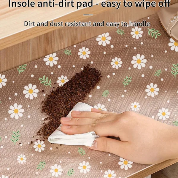 Daisy Flower Kitchen Cabinet Mat Reusable Drawer Mat Kitchen Dining Table Mat Insulation Mat Waterproof Moisture-proofDrawer Mat 6