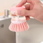 Kitchen Wash Pot Dish Brush Astronaut Washing Utensils With Automatic Soap Liquid Dispenser Household Cleaning Accessories 4