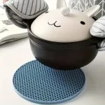 4 Round Kitchen Trivets, Reusable Heatproof Mat for Table Protection Under Hot Cookware & Dishes 4