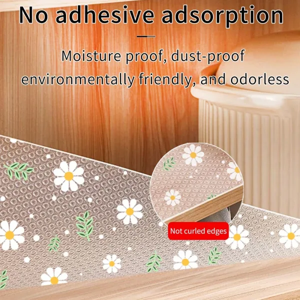 Daisy Flower Kitchen Cabinet Mat Reusable Drawer Mat Kitchen Dining Table Mat Insulation Mat Waterproof Moisture-proofDrawer Mat 3