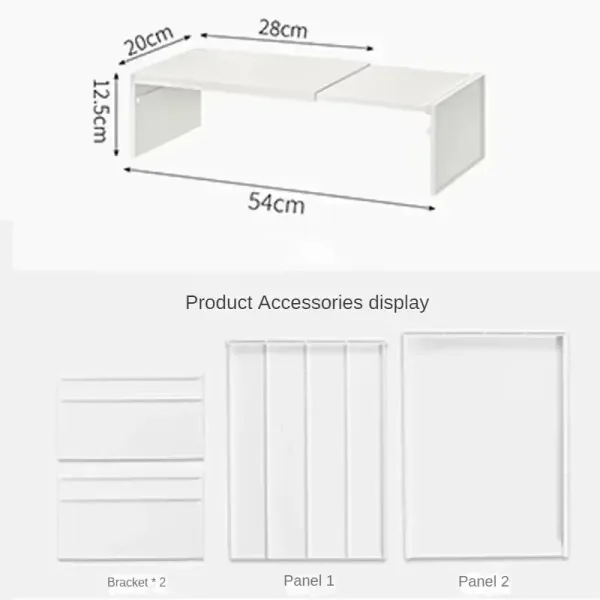 1/2pcs Kitchen Stretchable Cabinet Shelf Cupboard Separated Storage Rack Countertop Organizer Spice Organizer Shelf Save Space 6