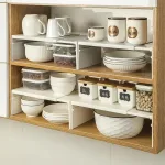 1/2pcs Kitchen Stretchable Cabinet Shelf Cupboard Separated Storage Rack Countertop Organizer Spice Organizer Shelf Save Space 4