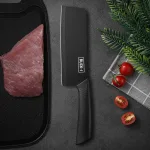 Kitchen knife set, including cleaver, chef's knife, and fruit knife, with knife block, suitable for peeling meat and vegetables 2