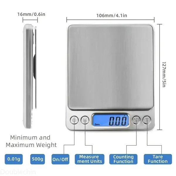 Digital Kitchen Scale Stainless Steel Food Scale with LCD Display for Precise Weighing of Cooking Ingredients Diet 5