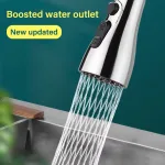 3 In 1 Kitchen Faucet Extender Universal 360° Rotate Pull Out Kitchen Tap Multi-mode Strong Flushing Booster Kitchen Accessories 3
