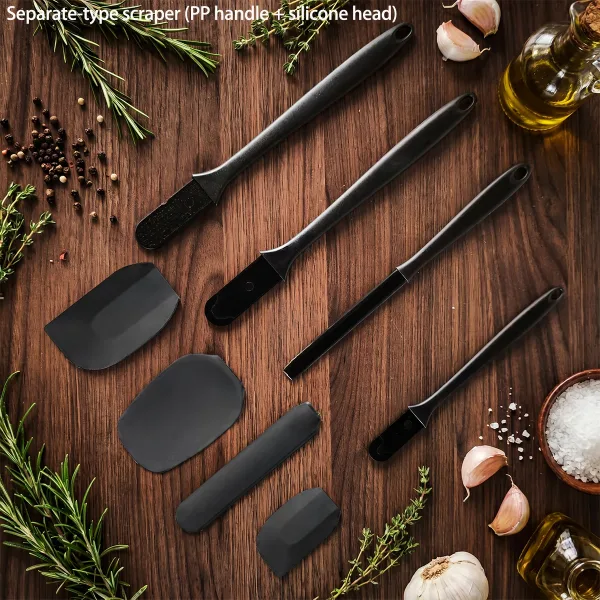 Silicone Kitchenware 6-Piece Set, Cream Scraper, Spatula, Oil Brush, Size Scraper Set Baking Tool, Non-Integrated Hand 2