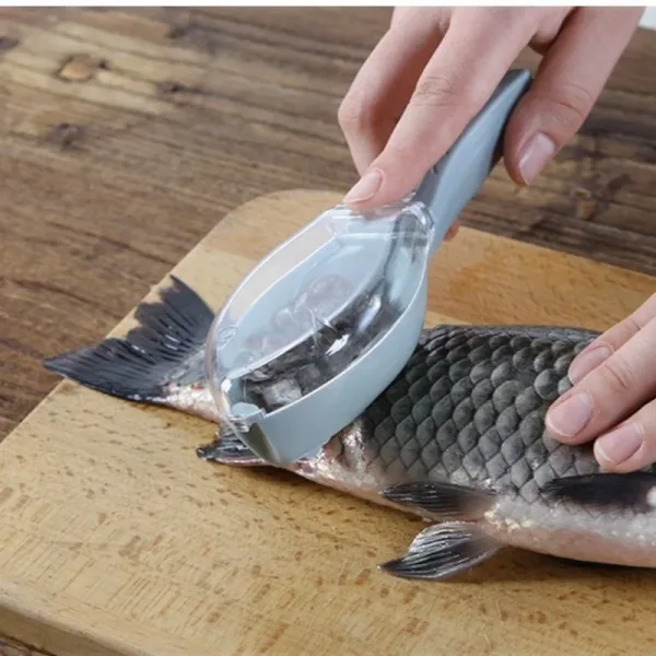 Kitchen Household Scale Scraper With Lid, Fish Scale Scraper, Manual Descaling, Brushing Of Fishing Tools 2