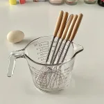 Stainless Steel Mini Egg Beater Wooden Handle Whisk Egg Mixer Baking Baking Set Home Cake Tools Kitchen Accessories 3