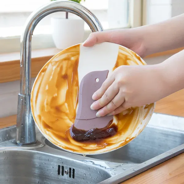 Household Kitchen Multifunctional Soft Scraper Dirt and Grease Cleaning Tool Silicone Scraper To Clean Pots and Oil Stains 3
