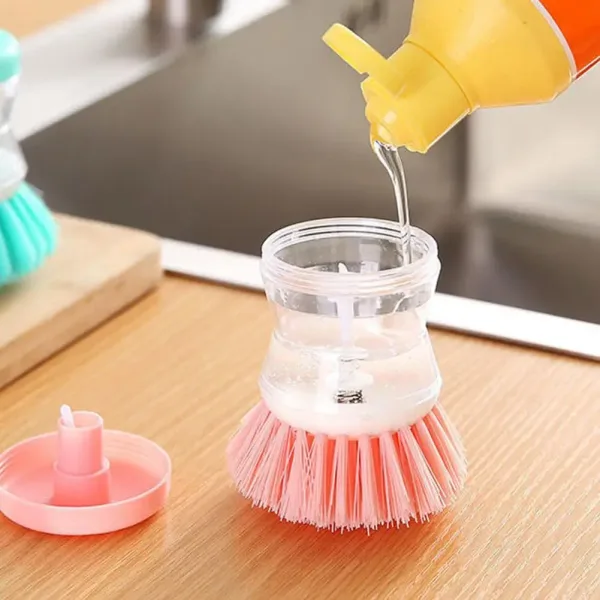 Kitchen Wash Pot Dish Brush Astronaut Washing Utensils With Automatic Soap Liquid Dispenser Household Cleaning Accessories 2