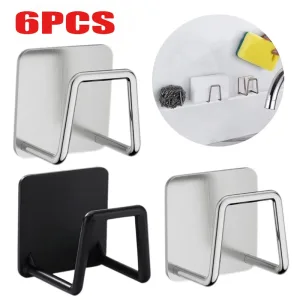Kitchen Sponges Holder Stainless Steel Sink Shelf Adhesive Holders Drain Drying Rack Wall Hooks Accessories Storage Organizer