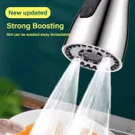 3 In 1 Kitchen Faucet Extender Universal 360° Rotate Pull Out Kitchen Tap Multi-mode Strong Flushing Booster Kitchen Accessories 2