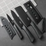 Kitchen knife set, including cleaver, chef's knife, and fruit knife, with knife block, suitable for peeling meat and vegetables