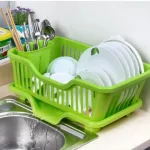 Dish Drying Kitchen Utensils Drainer Rack with Drain Board Countertop Dinnerware Plates Bowls Chopsticks Spoons Organizer 3