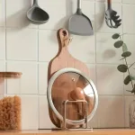 1pc Space-Saving Stainless Steel Pot Lid and Cutting Board Organizer Combo - Heavy-Duty Countertop Rack, kitchen organizer 6