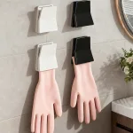 Kitchen Rubber Glove Holder Dishwashing Gloves Hook Rag Towel Clip Organizer Household Cleaning Hanger Rack Accessories