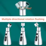3 In 1 Kitchen Faucet Extender Universal 360° Rotate Pull Out Kitchen Tap Multi-mode Strong Flushing Booster Kitchen Accessories 5