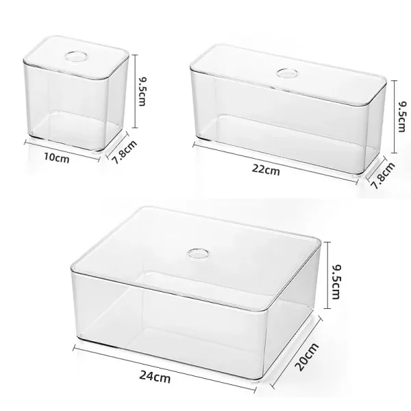 Clear Drawer Organizer Sets Acrylic Box Plastic Storage Box Stationery Makeup Organizer Boxes Transparent Storage Box Bins 6